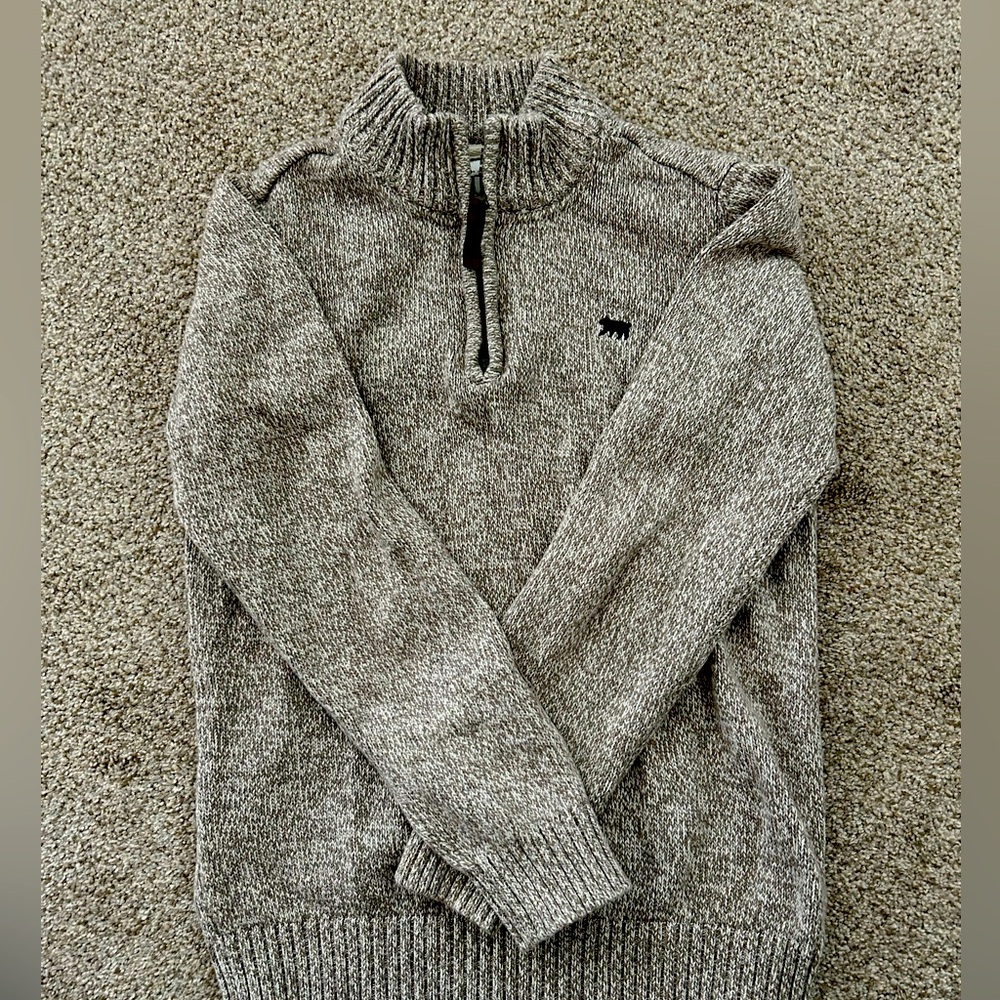 Boys Quarter zip sweater cream 8